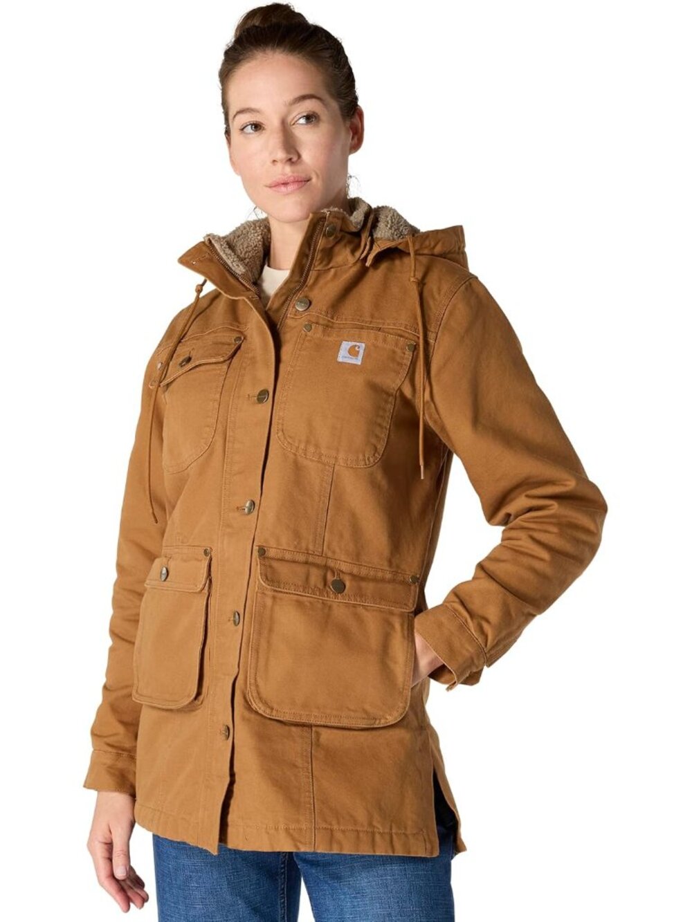 Women's Loose Fit Washed Duck Coat